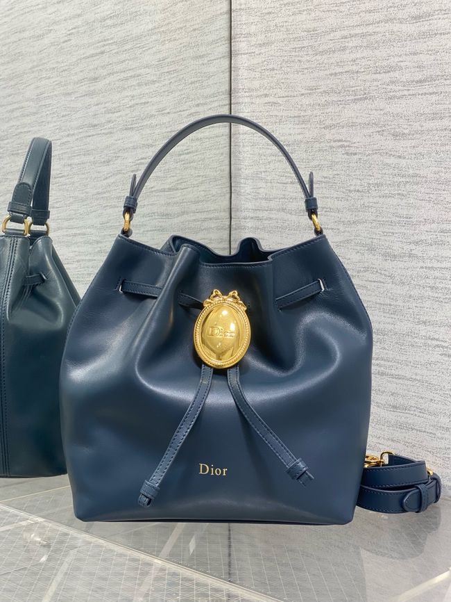 Dior Calfskin Medium Tote Bag 67534 dark blue Dior Calfskin Medium Tote Bag 67534 dark blue