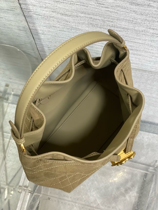 Dior Suede Calfskin Medium Tote Bag 67534 Khaki