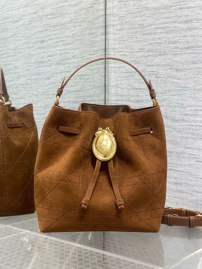Dior Suede Calfskin Medium Tote Bag 67534 brown Dior Suede Calfskin Medium Tote Bag 67534 brown