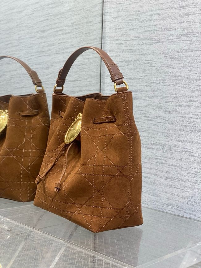 Dior Suede Calfskin Medium Tote Bag 67534 brown Dior Suede Calfskin Medium Tote Bag 67534 brown