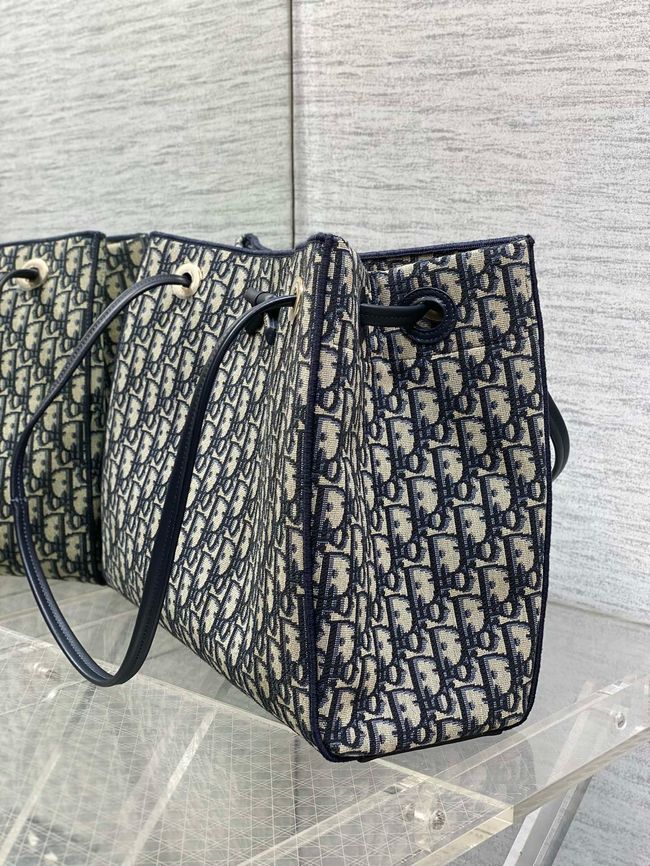 Medium Dior Promenade Shopping Bag Blue Dior Oblique Jacquard M1409O