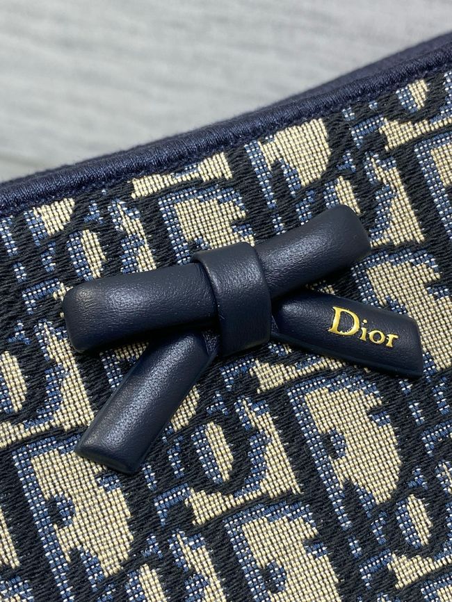 Small Dior Promenade Shopping Bag Blue Dior Oblique Jacquard M1410OT