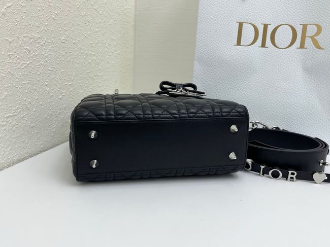 Small Lady Dior Bag with Strap Cannage Lambskin M0531OB black Small Lady Dior Bag with Strap Cannage Lambskin M0531OB black