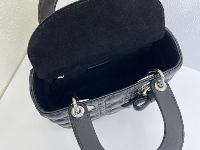 Small Lady Dior Bag with Strap Cannage Lambskin M0531OB black Small Lady Dior Bag with Strap Cannage Lambskin M0531OB black