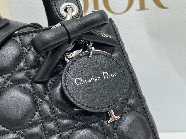 Small Lady Dior Bag with Strap Cannage Lambskin M0531OB black Small Lady Dior Bag with Strap Cannage Lambskin M0531OB black