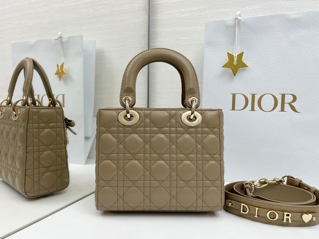 Small Lady Dior Bag with Strap Cannage Lambskin M0531OU dark Apricot Small Lady Dior Bag with Strap Cannage Lambskin M0531OU dark Apricot