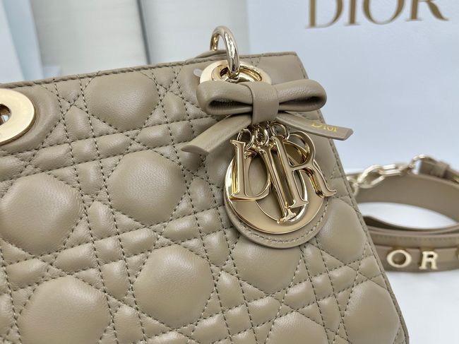 Small Lady Dior Bag with Strap Cannage Lambskin M0531OU dark Apricot Small Lady Dior Bag with Strap Cannage Lambskin M0531OU dark Apricot