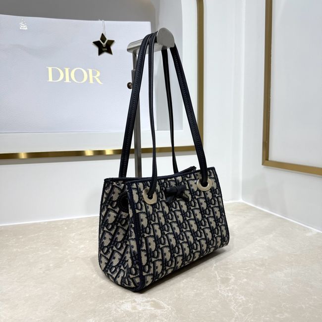 Dior Promenade Mini Shopping Bag Blue Dior Oblique Jacquard S1440OU