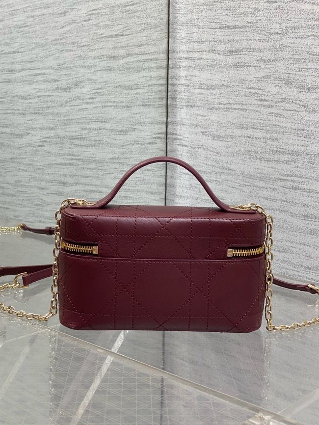 Dior Trianon Soft Vanity Mini Bag Flat Macrocannage Lambskin S4613OS Hermitage Red Dior Trianon Soft Vanity Mini Bag Flat Macrocannage Lambskin S4613OS Hermitage Red