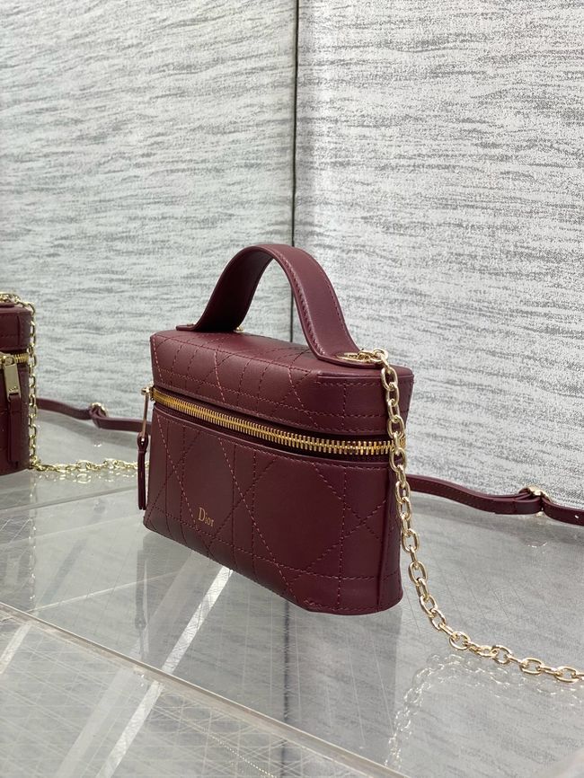 Dior Trianon Soft Vanity Mini Bag Flat Macrocannage Lambskin S4613OS Hermitage Red Dior Trianon Soft Vanity Mini Bag Flat Macrocannage Lambskin S4613OS Hermitage Red