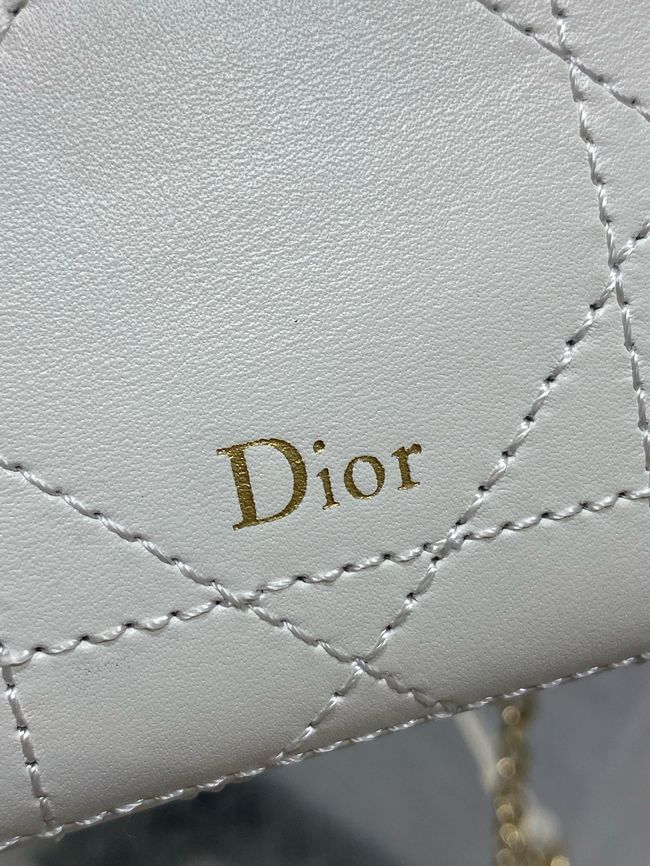 Dior Trianon Soft Vanity Mini Bag Flat Macrocannage Lambskin S4613OS Craie
