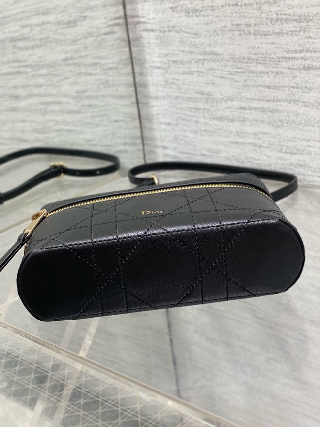 Dior Trianon Soft Vanity Mini Bag Flat Macrocannage Lambskin S4613OS black