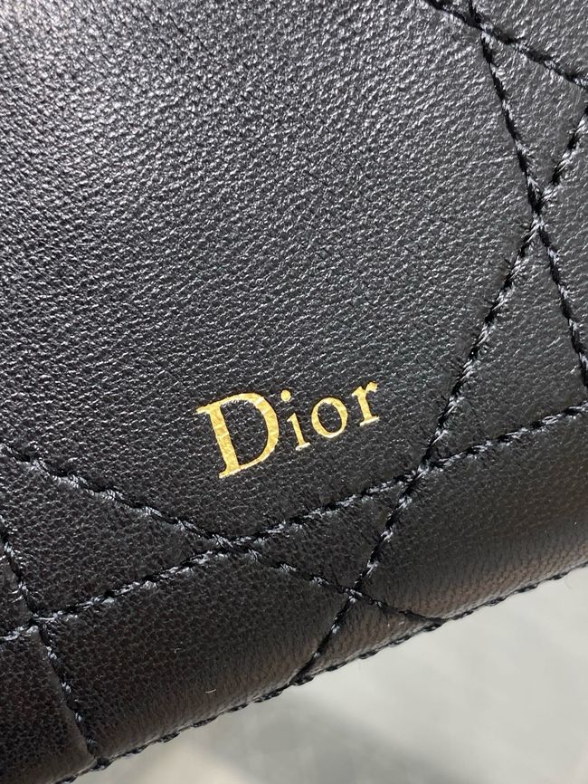 Dior Trianon Soft Vanity Mini Bag Flat Macrocannage Lambskin S4613OS black