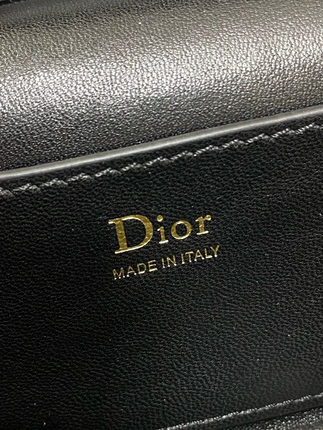 Dior Trianon Soft Vanity Mini Bag Flat Macrocannage Lambskin S4613OS black