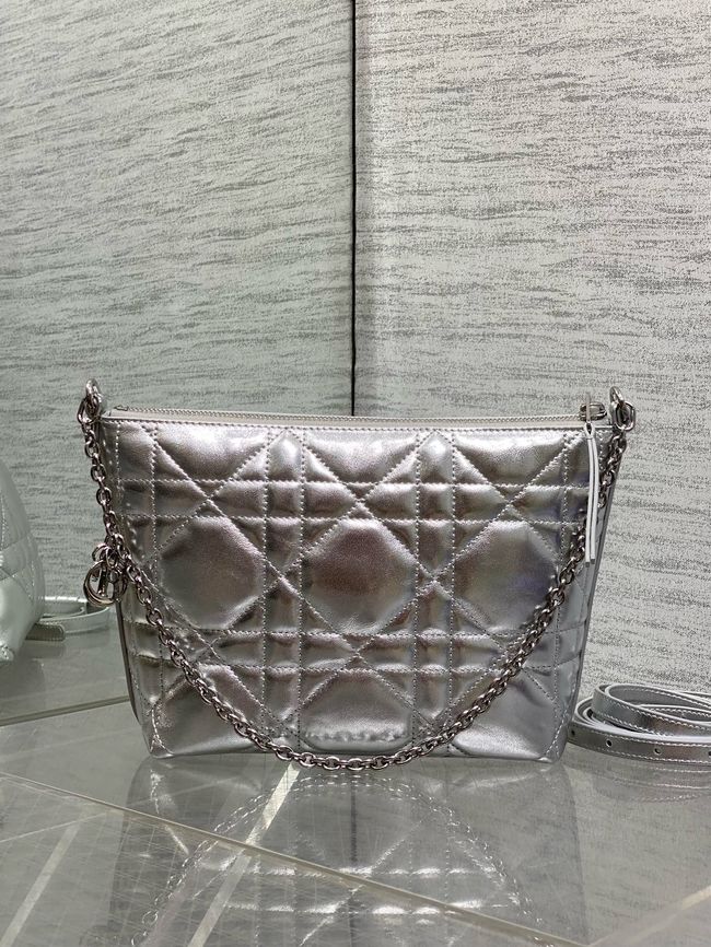 Diorling Mini Bag Macrocannage Lambskin S2613OU Silver