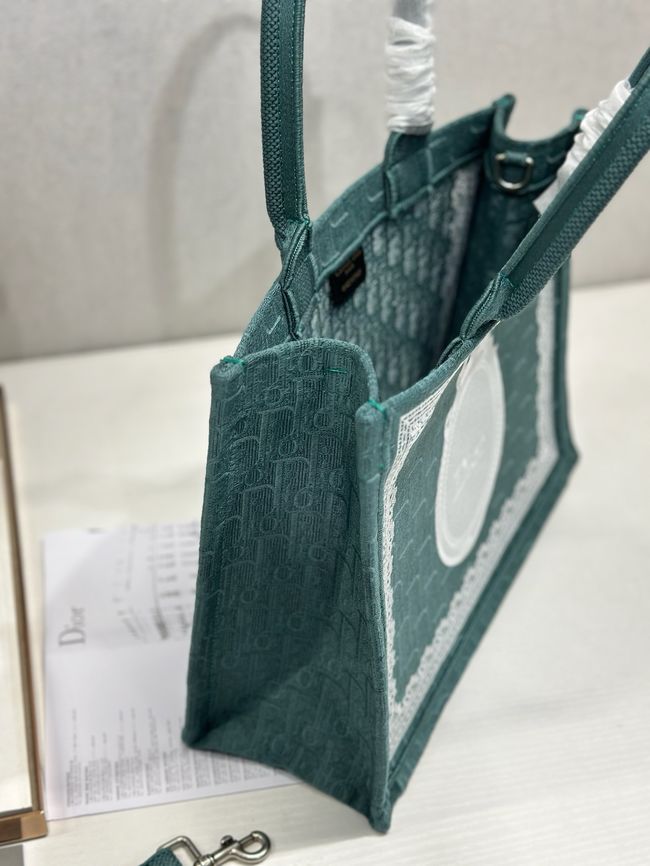 Medium Dior Book Tote with Strap Oblique Embroidery M1354PE-6
