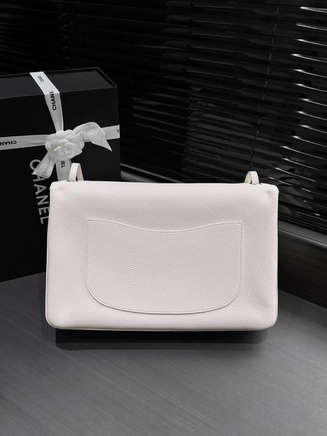 Chanel Maxi Flap bag AS6233 white&Silver-Tone Metal