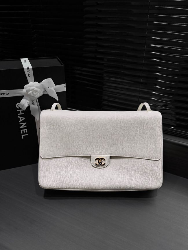 Chanel Maxi Flap bag AS6233 white&gold-Tone Metal