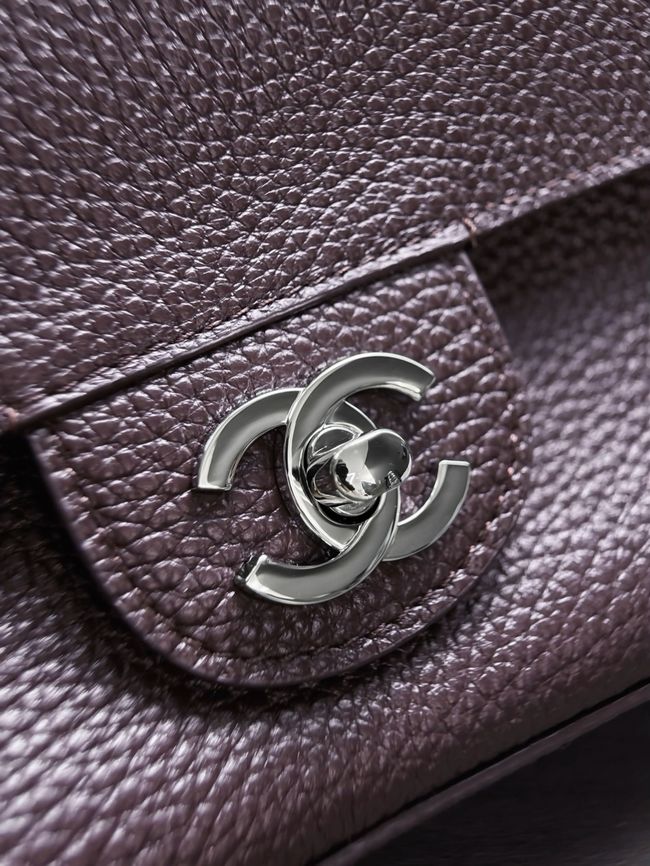 Chanel Mini Flap Bag AS6573 burgundy&Silver-Tone Metal