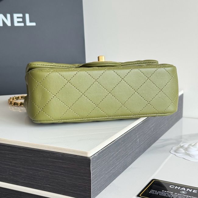 Chanel SMALL FLAP BAG sheepskin AS1787 Khaki