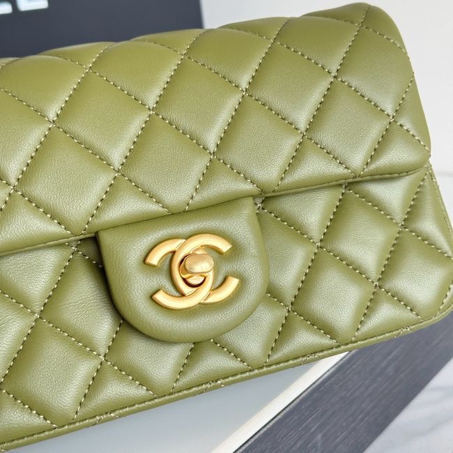 Chanel SMALL FLAP BAG sheepskin AS1787 Khaki