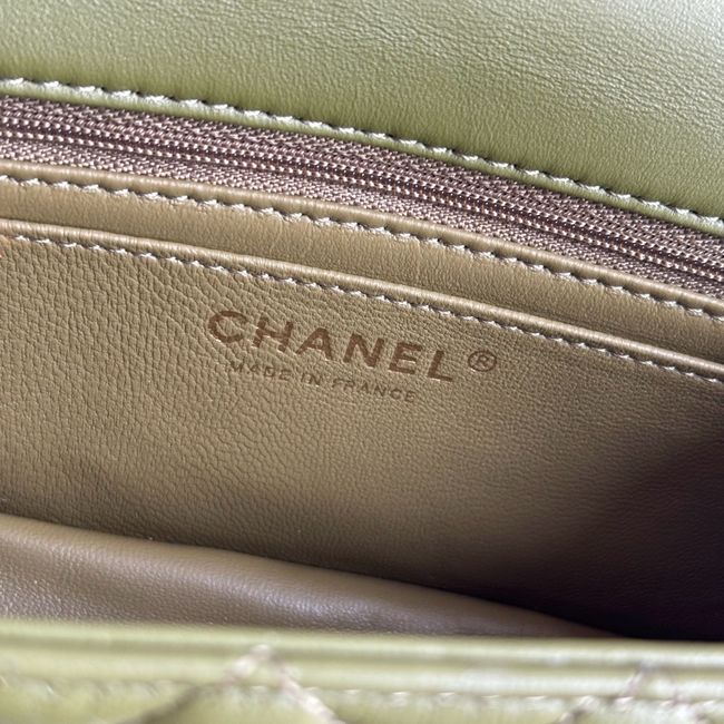 Chanel SMALL FLAP BAG sheepskin AS1787 Khaki