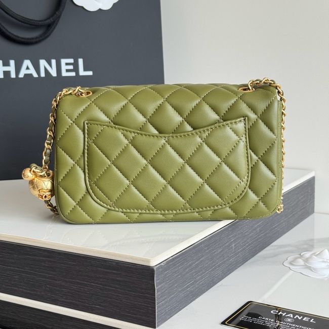 Chanel SMALL FLAP BAG sheepskin AS1787 Khaki