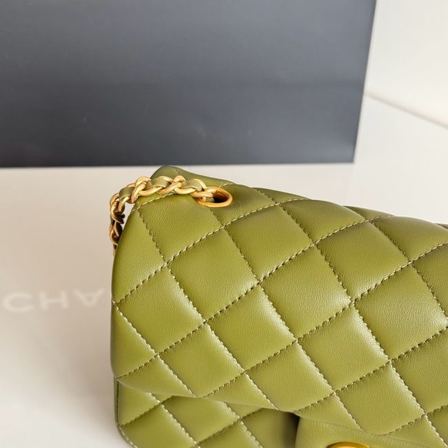 Chanel SMALL FLAP BAG sheepskin AS1787 Khaki