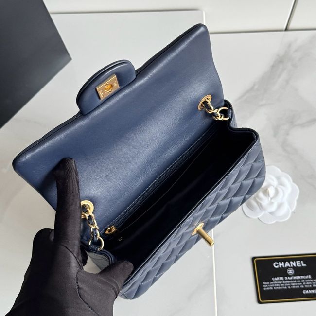 Chanel SMALL FLAP BAG sheepskin AS1787 Royal