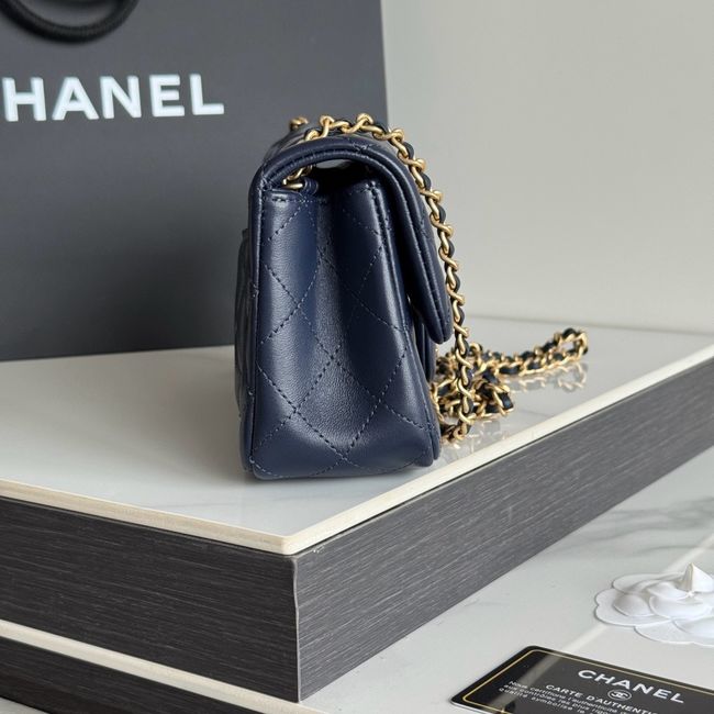 Chanel SMALL FLAP BAG sheepskin AS1787 Royal
