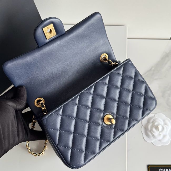 Chanel SMALL FLAP BAG sheepskin AS1787 Royal