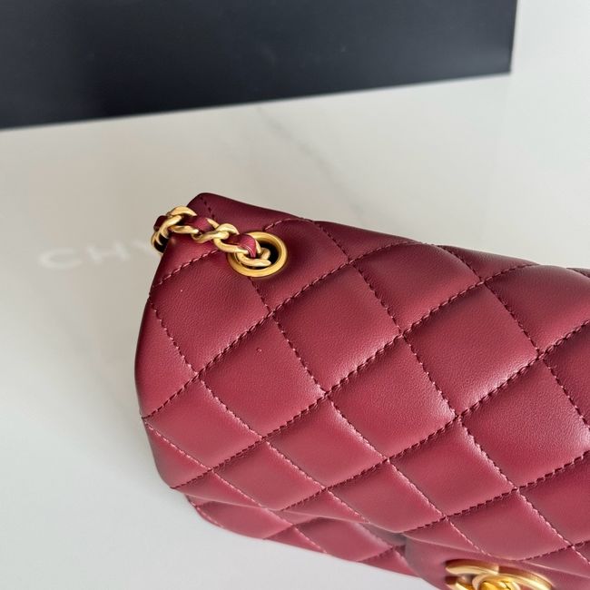 Chanel SMALL FLAP BAG sheepskin AS1787 burgundy Chanel SMALL FLAP BAG sheepskin AS1787 burgundy