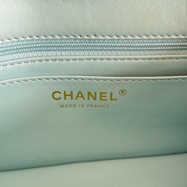 Chanel SMALL FLAP BAG sheepskin AS1787 sky blue