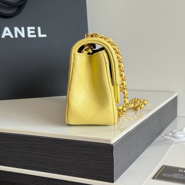 Chanel SMALL FLAP BAG sheepskin AS1787 yellow