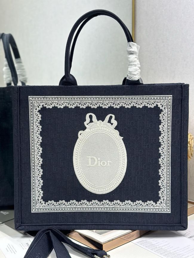Large Dior Book Tote Cannage Embroidery M1349OEQ-10 Large Dior Book Tote Cannage Embroidery M1349OEQ-10