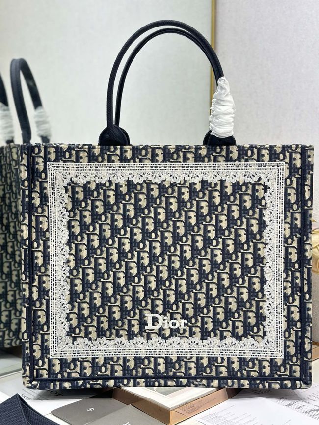 Large Dior Book Tote Cannage Embroidery M1349OEQ-3