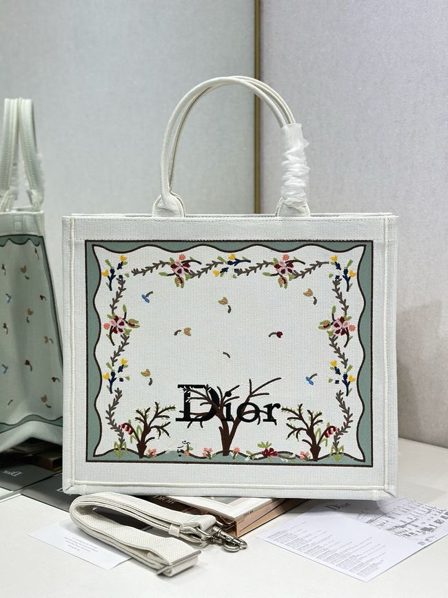 Large Dior Book Tote Cannage Embroidery M1349OEQ-9 Large Dior Book Tote Cannage Embroidery M1349OEQ-9