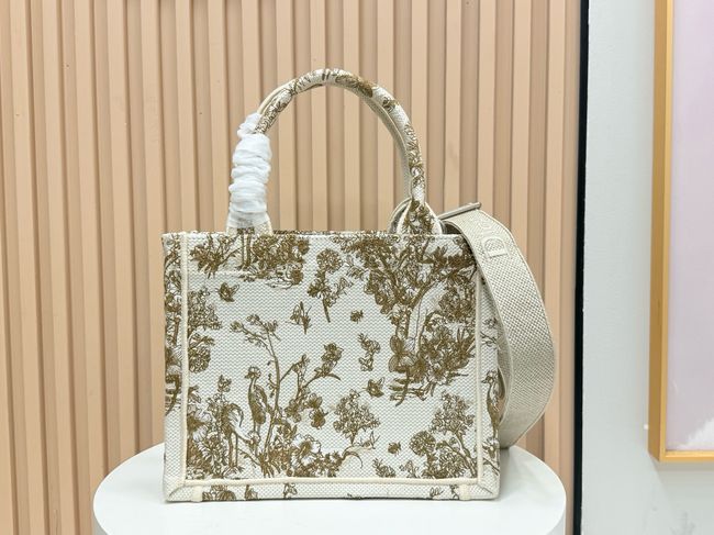 Small Dior Book Tote with Strap Embroidered M1404OE-1