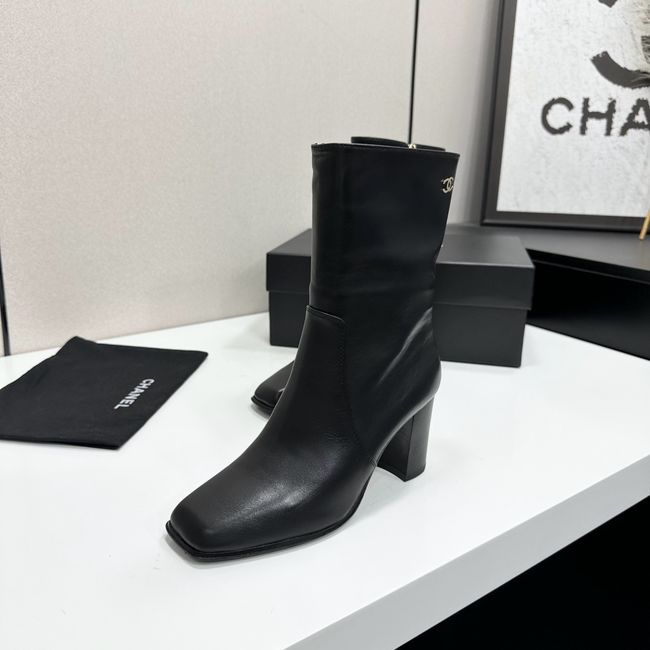 Chanel Mid-Calf Boots Shiny Calfskin 64243-1