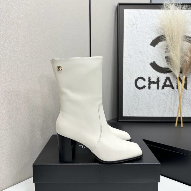 Chanel Mid-Calf Boots Shiny Calfskin 64243-2