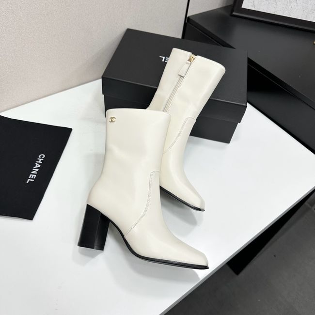 Chanel Mid-Calf Boots Shiny Calfskin 64243-2