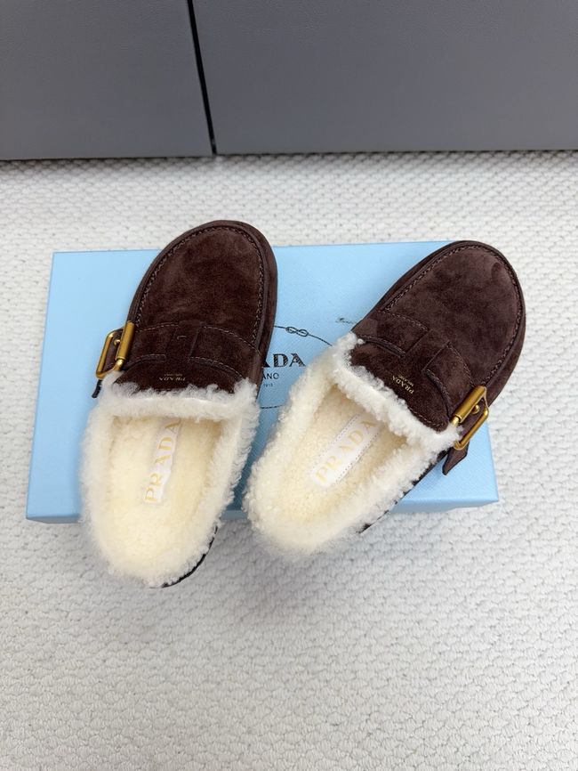 Prada Suede and shearling mules 64258-1