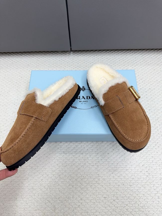 Prada Suede and shearling mules 64258-2