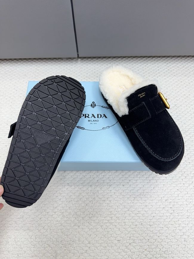 Prada Suede and shearling mules 64258-3