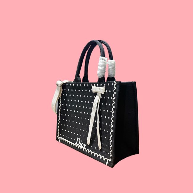 Medium Dior Book Tote with Strap Oblique Embroidery M1354PE-11 Medium Dior Book Tote with Strap Oblique Embroidery M1354PE-11