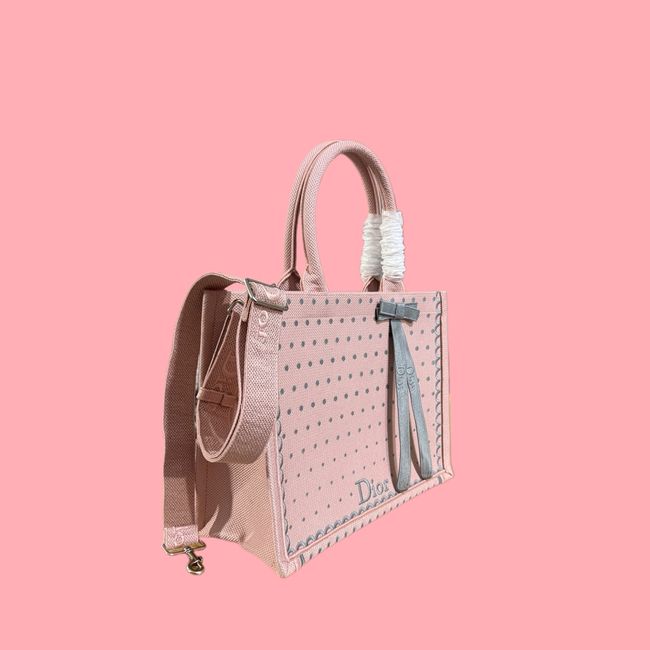 Medium Dior Book Tote with Strap Oblique Embroidery M1354PE-13 Medium Dior Book Tote with Strap Oblique Embroidery M1354PE-13