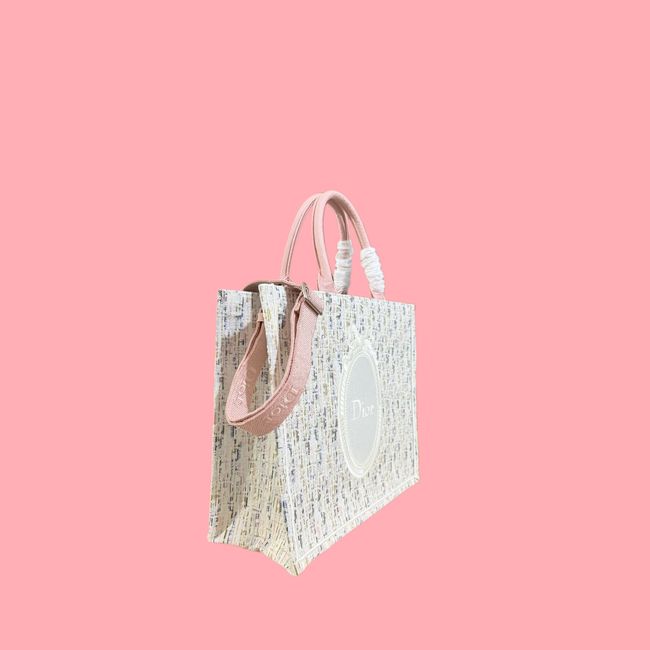 Medium Dior Book Tote with Strap Oblique Embroidery M1354PE-14 Medium Dior Book Tote with Strap Oblique Embroidery M1354PE-14