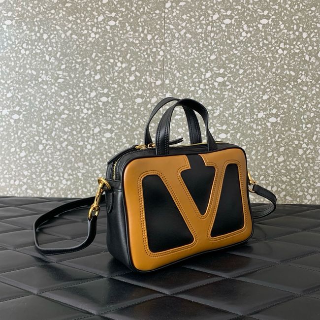 VALENTINO GARAVANI Loco Calf leather bag 0015 black&brown VALENTINO GARAVANI Loco Calf leather bag 0015 black&brown