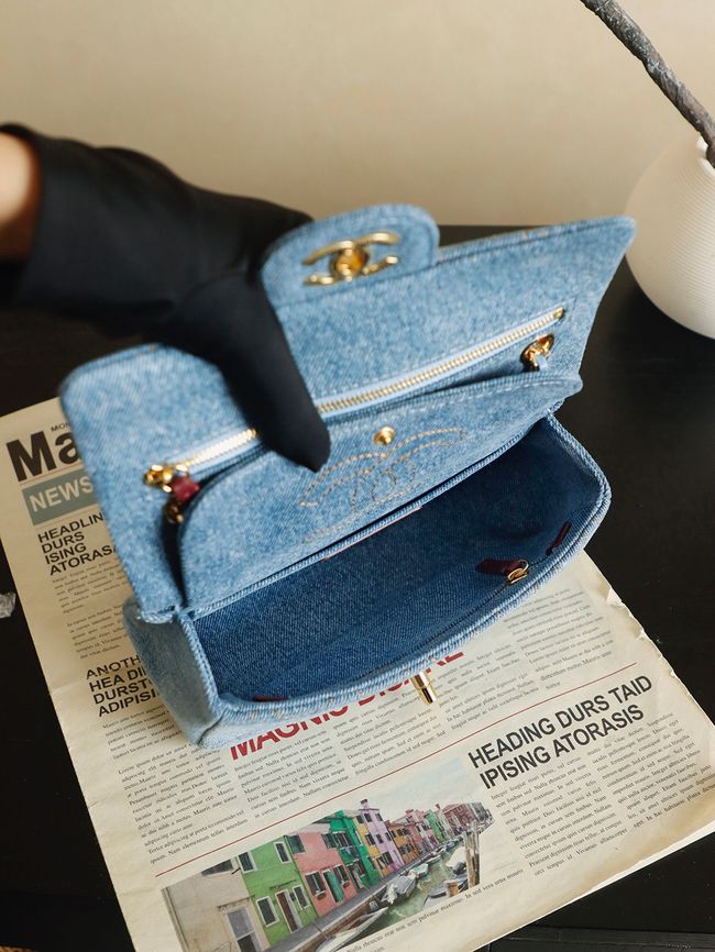 Chanel denim Flap bag 6627 blue