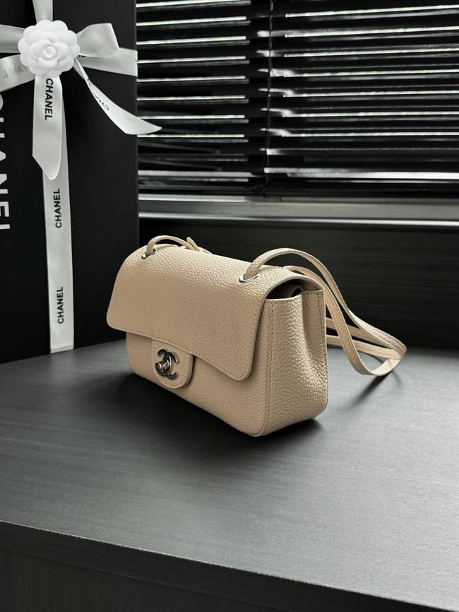Chanel Mini Flap Bag AS6573 Beige&Silver-Tone Metal